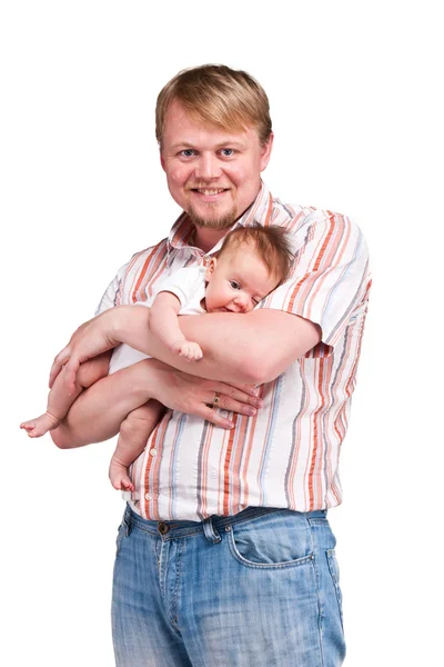 stock image Charming baby on a father's hands