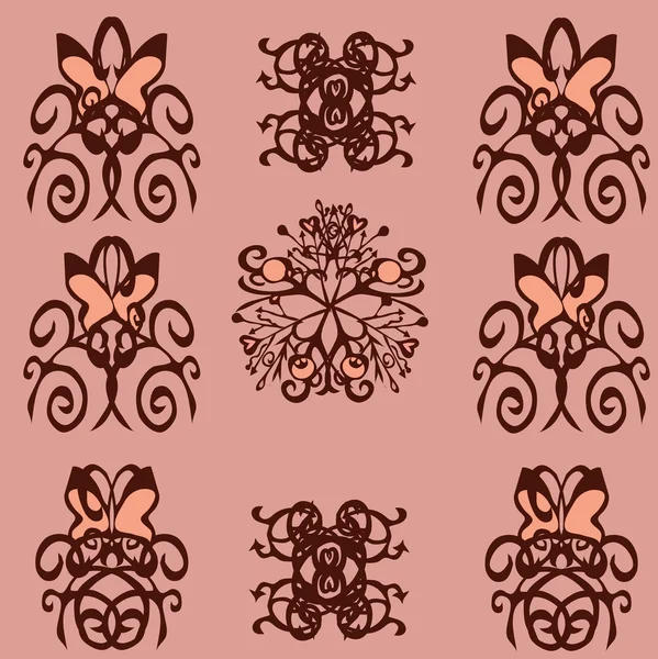 Element mönster på rosa bakgrund — Stock vektor
