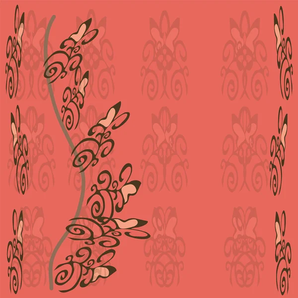 バラの背景と花のポストカード — ストックベクタ