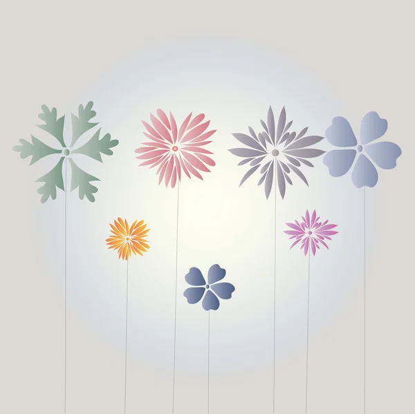 明るいグレーの背景上に花 — ストックベクタ