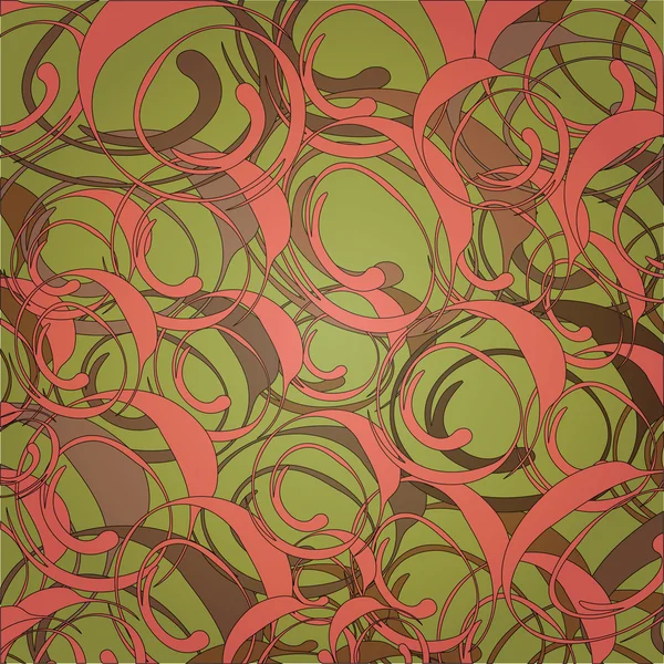 Grüner Hintergrund mit rosa und braunen Elementen — Stockvektor