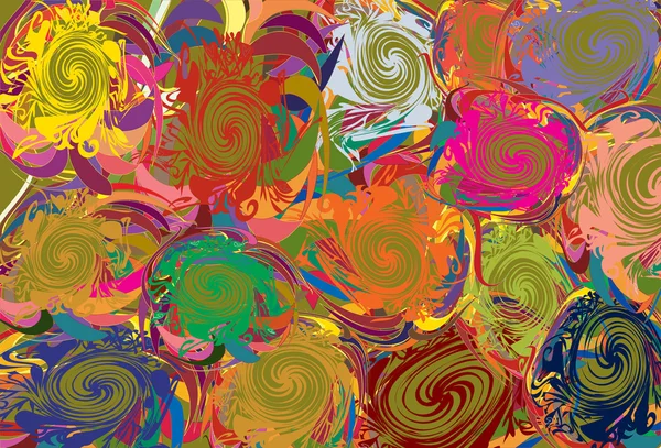 Arrière-plan avec des éléments abstraits varicolores — Image vectorielle