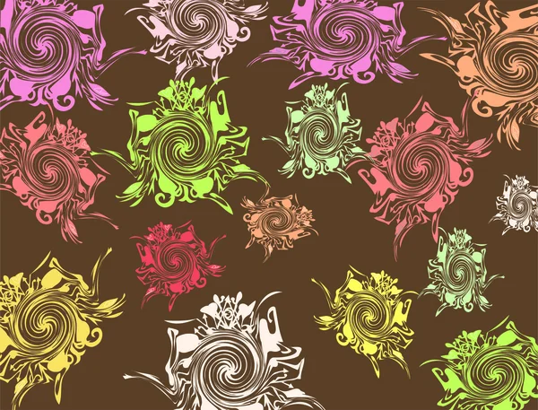 Fond brun avec éléments varicolores — Image vectorielle
