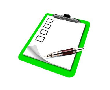 Checklist on clipboard clipart