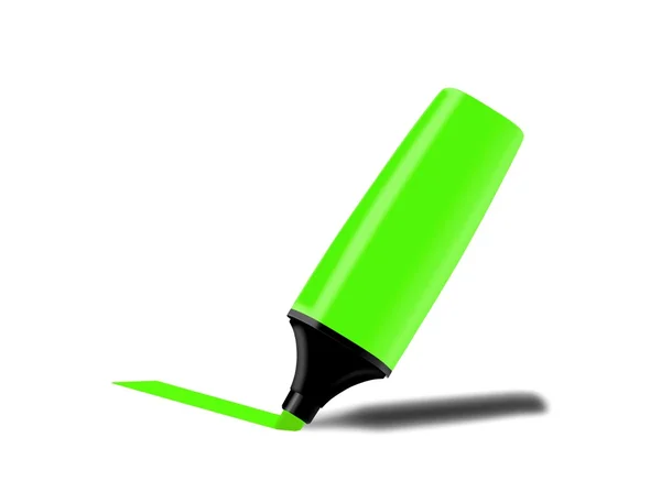 Marcador fluorescente verde — Fotografia de Stock