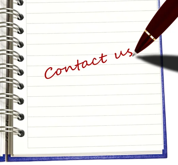 Pen writing Contact Us — Stock Photo, Image