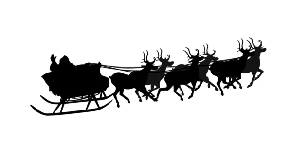 Santa Claus on sledge over white — Stock Photo, Image