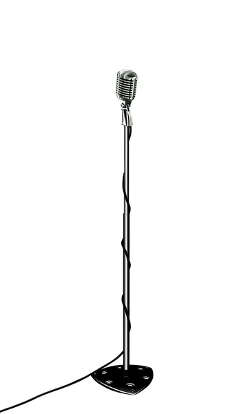 Vintage mikrofon isolerad på vit bakgrund — Stockfoto