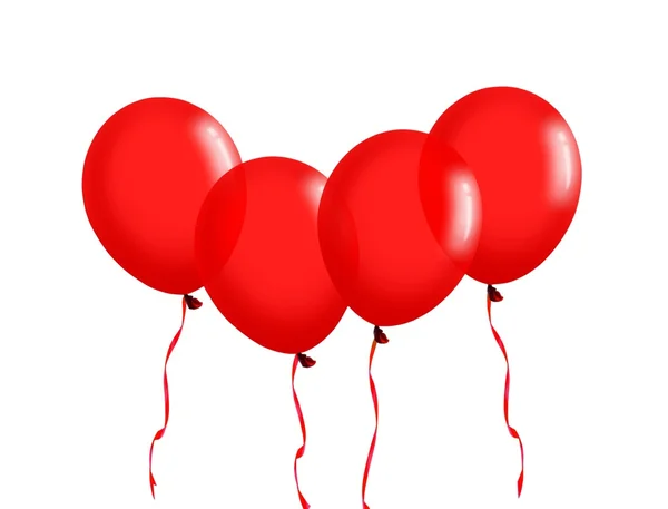 Balões vermelhos com fita — Fotografia de Stock