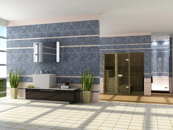 Het moderne interieur van een badkamer — Stockfoto