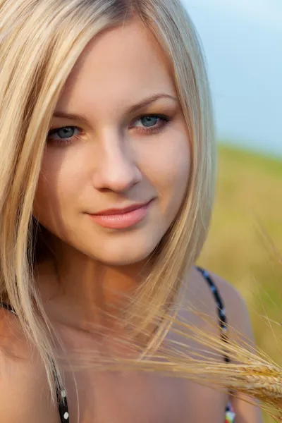 Close up mulher rosto — Fotografia de Stock