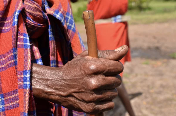 Ältere Massai — Stockfoto
