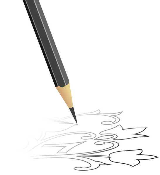 Arka planı ile kurşun kalem — Stok Vektör
