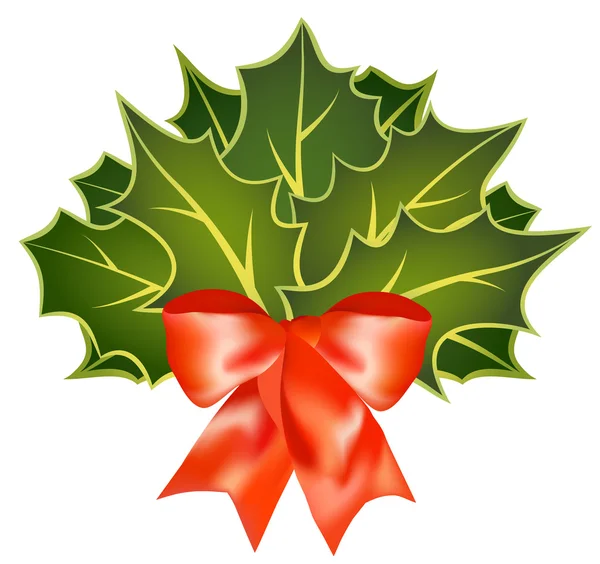 Holly de Noël avec arc — Image vectorielle