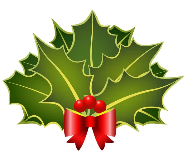 Holly de Noël avec arc — Image vectorielle
