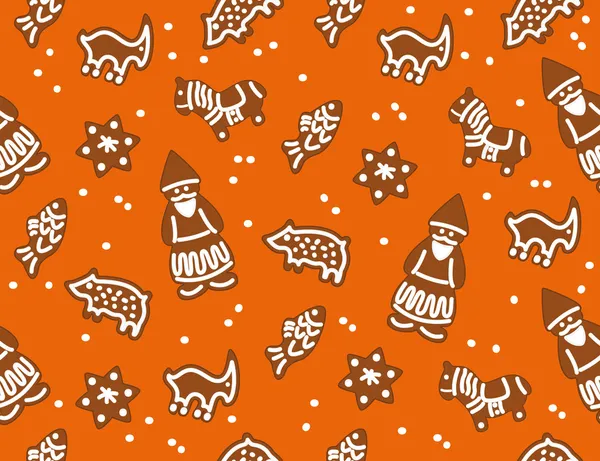 Biscuits de Noël sans couture — Image vectorielle