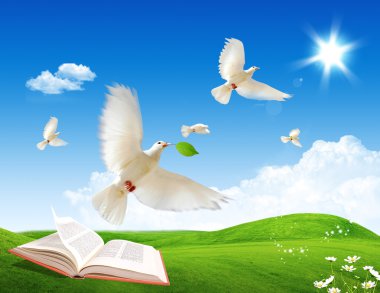 Book and nature clipart