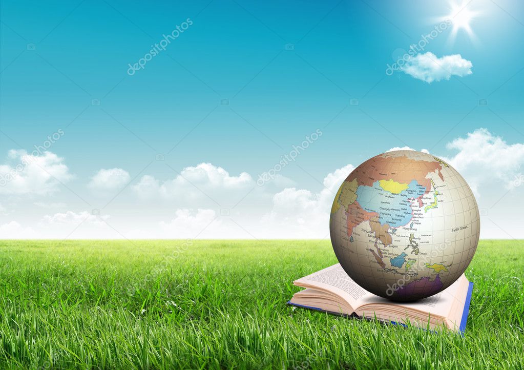 Book and globe
