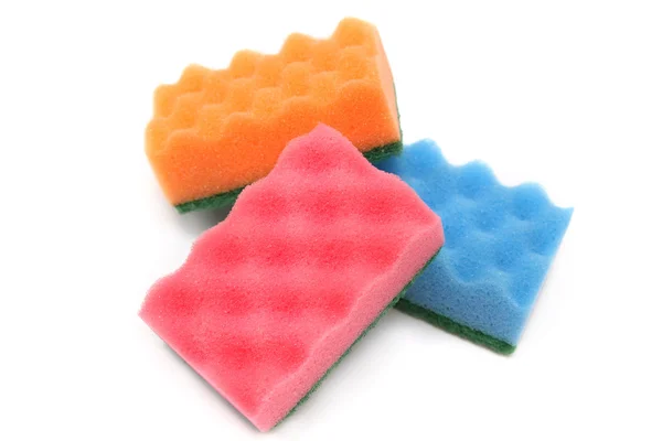 Três esponjas coloridas — Fotografia de Stock