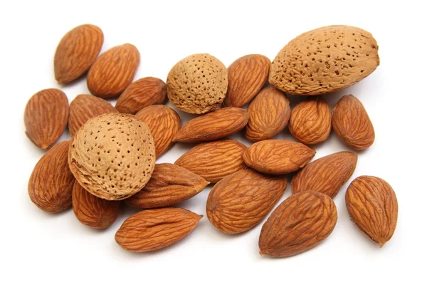 Högen av mandel nötter — Stockfoto
