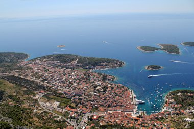 Town of Hvar from air clipart