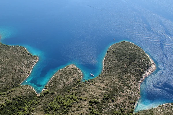 Isla Hvar desde el aire — Foto de Stock