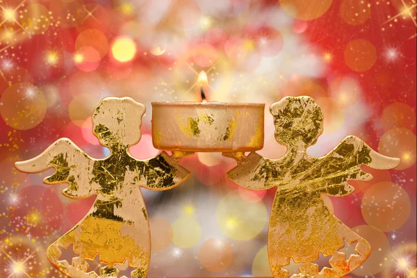 圣诞天使蜡烛 — 图库照片
