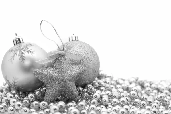Siyah beyaz Noel süsleri — Stok fotoğraf