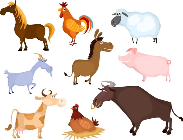 Set di animali da fattoria — Vettoriale Stock