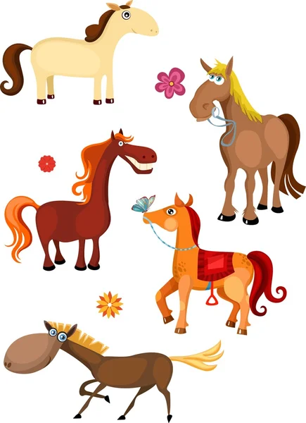Set di cavalli — Vettoriale Stock