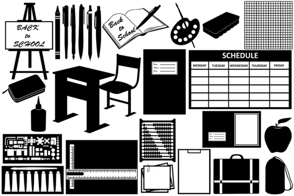 Different objects for school — Stock Vector