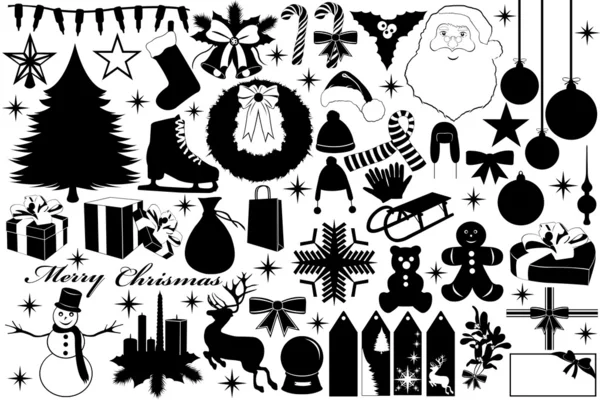 Illustration de Noël avec objets — Image vectorielle