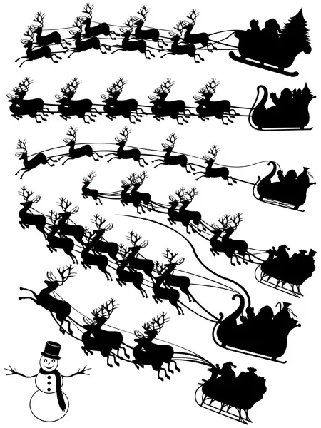 圣诞老人在雪橇驾驶 — 图库矢量图片