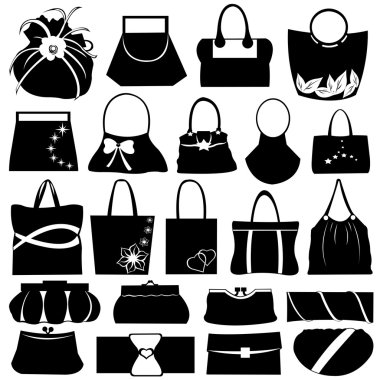 Female purse set clipart