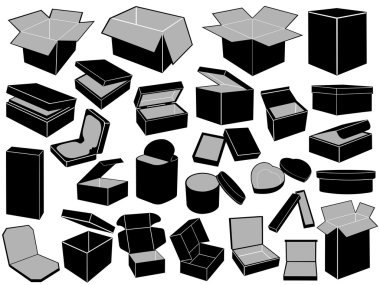 Boxes isolated clipart