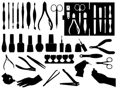 Set of manicure and pedicure clipart