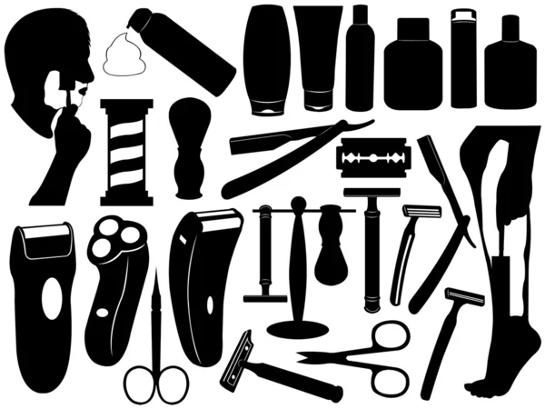 Ensemble d'outils de rasage — Image vectorielle