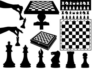 Illustration of chess pieces clipart