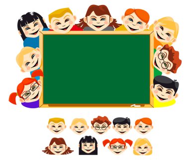 Childrens in school clipart