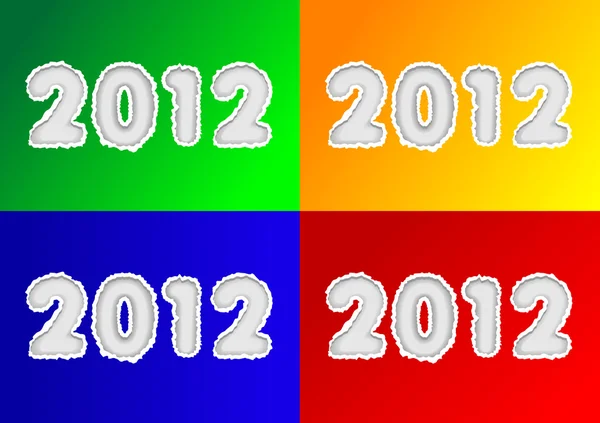2012 Year On Torn Paper — Stock Vector