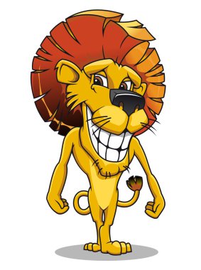 Cartoon smiling lion clipart