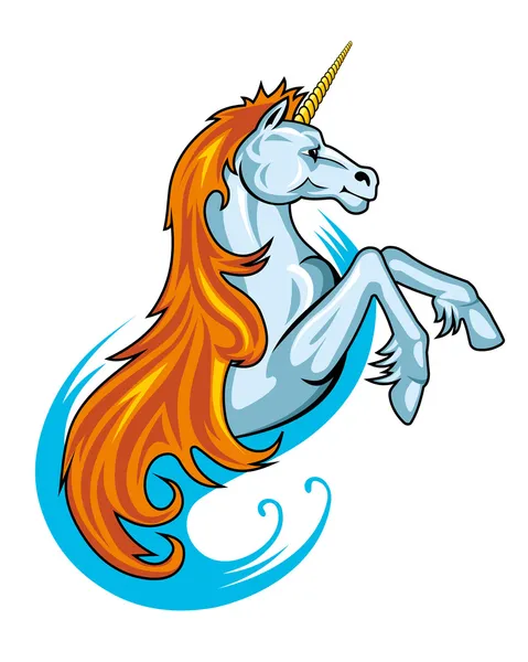 Caballo unicornio de fantasía — Stockvector