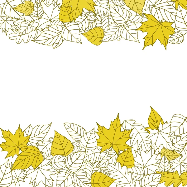 Giallo autunno foglie sfondo — Vettoriale Stock