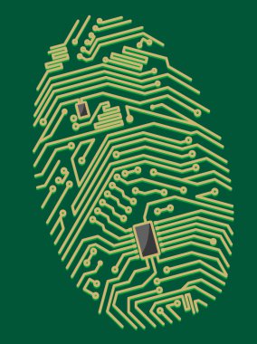 Color motherboard fingerprint clipart