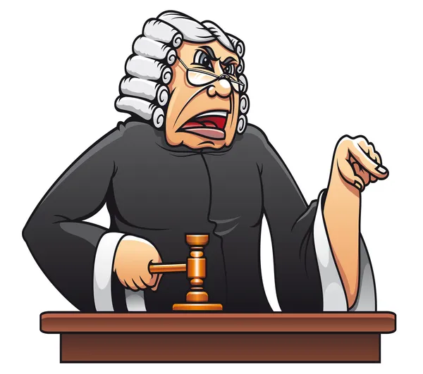 Judge with gavel — Stock Vector