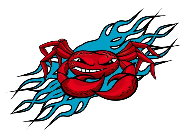 Cardinal crab tattoo — Stock Vector