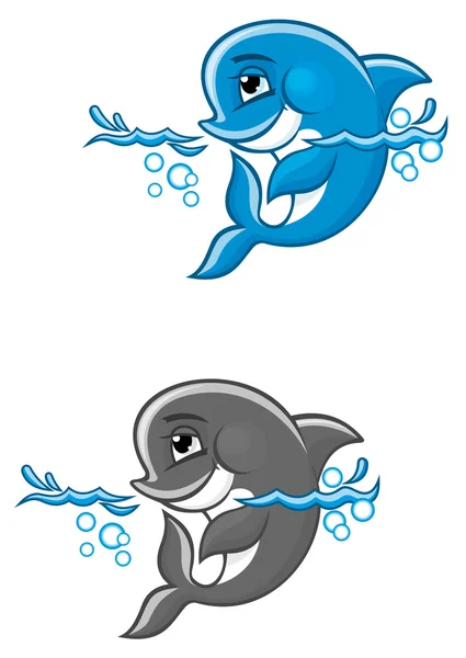 Blauer Delfin — Stockvektor