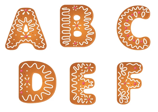 Gingerbread alphabet — Stock Vector
