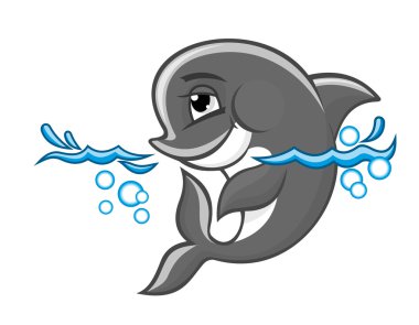 Blue dolphin clipart