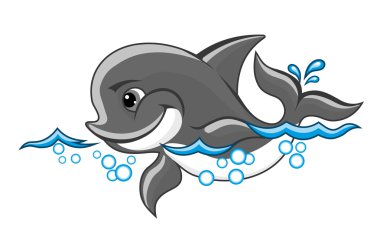 Baby dolphin clipart